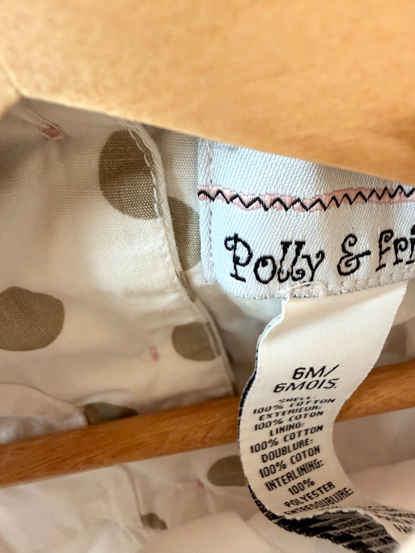 Polka Dot Lined Dress + Bloomers / 6m