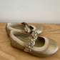 Gold Floral Ballet Flat Shoes / Toddler Size 5-6