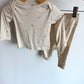 Heart Cream Soft Pj's (With tags) / 6-9m
