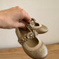 Gold Floral Ballet Flat Shoes / Toddler Size 5-6