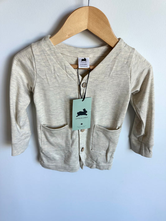 Little & Lively Bamboo Oat Cardigan (With Tags) / 6-12m