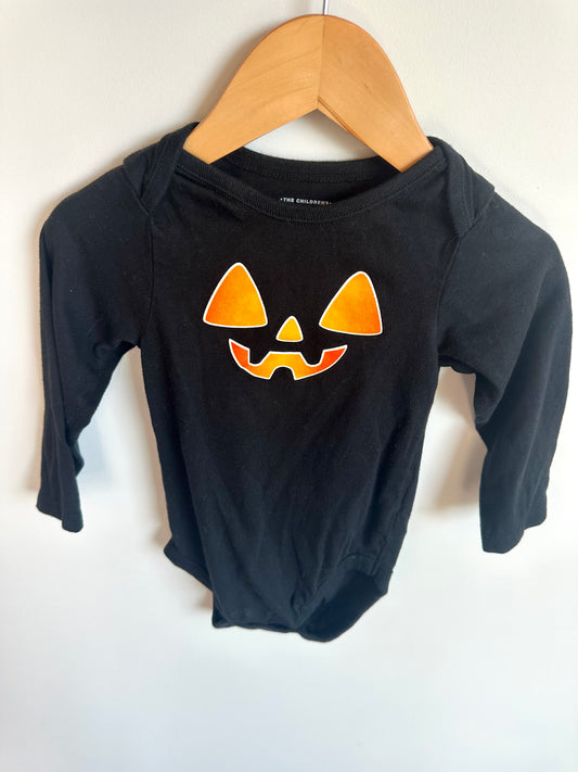 Black Pumpkin Face Bodysuit / 12-18m