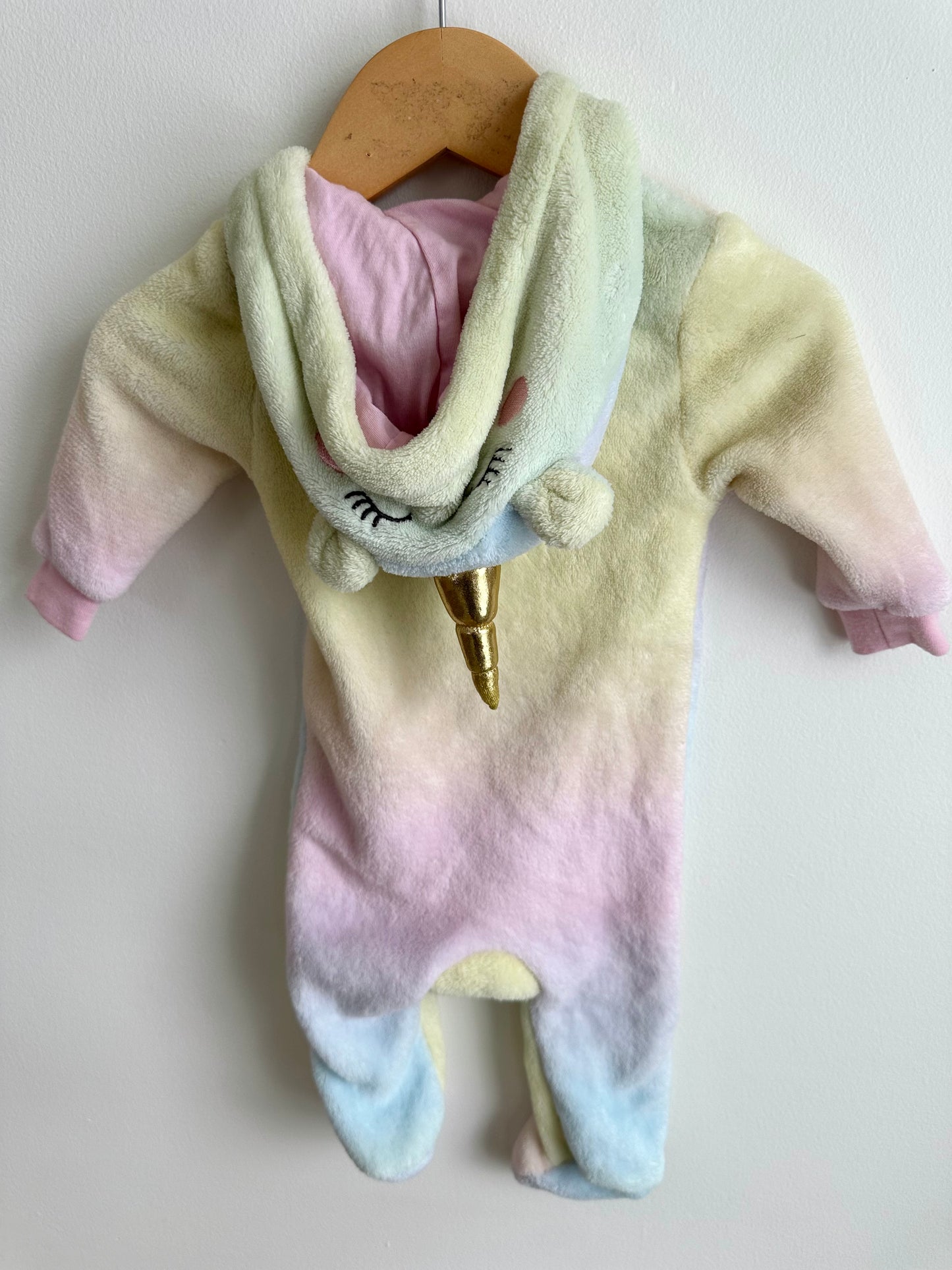 Fleece Unicorn Bunting Suit / 3-6m