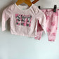 Minnie Mouse Striped Pink Top + Pants Set / 9m