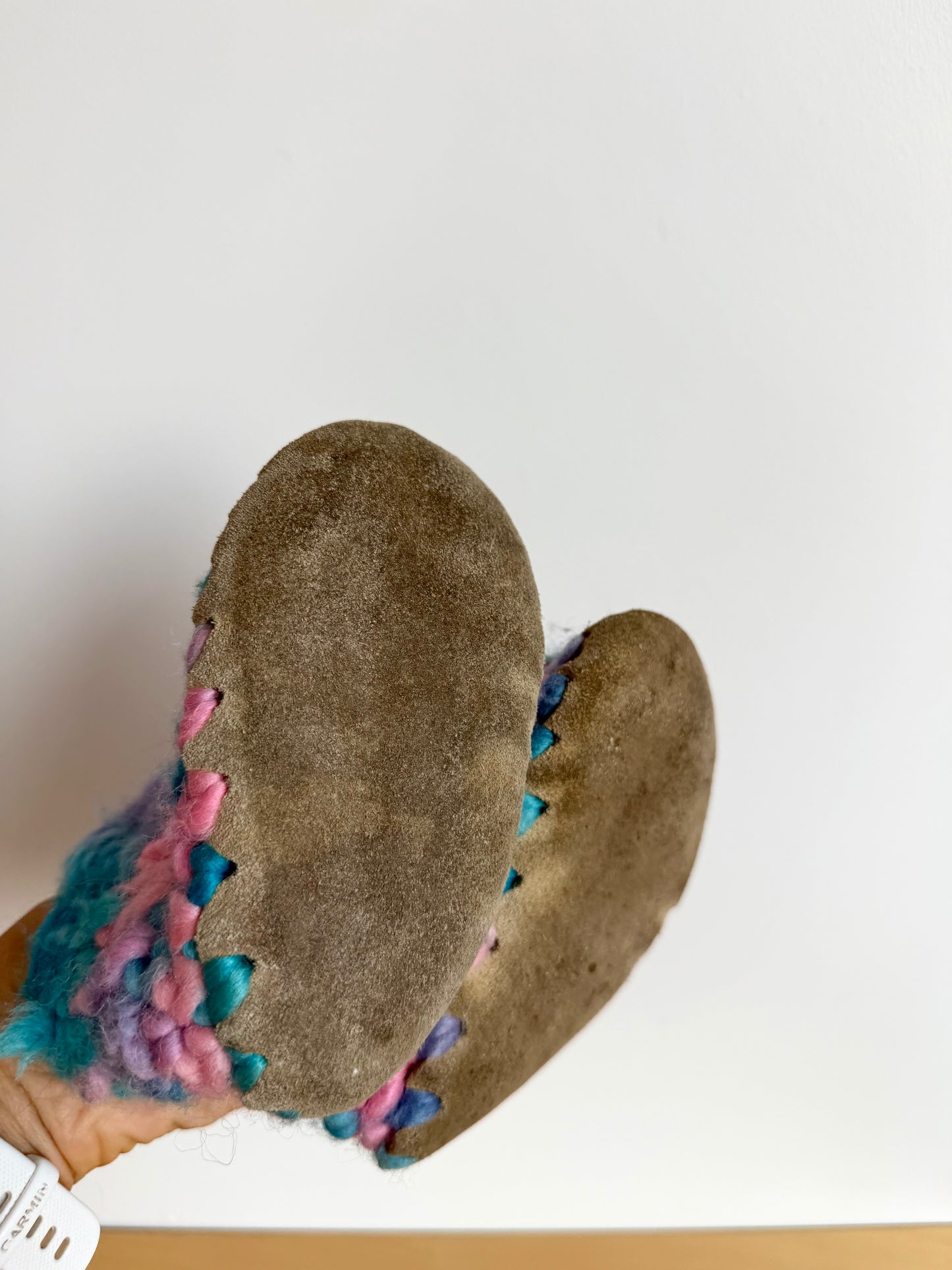 Handmade Colorful Knit Slippers / Size 4 Toddler? (No Shipping)