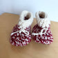 Handmade Knit Red Wool Slippers / 3-6m?