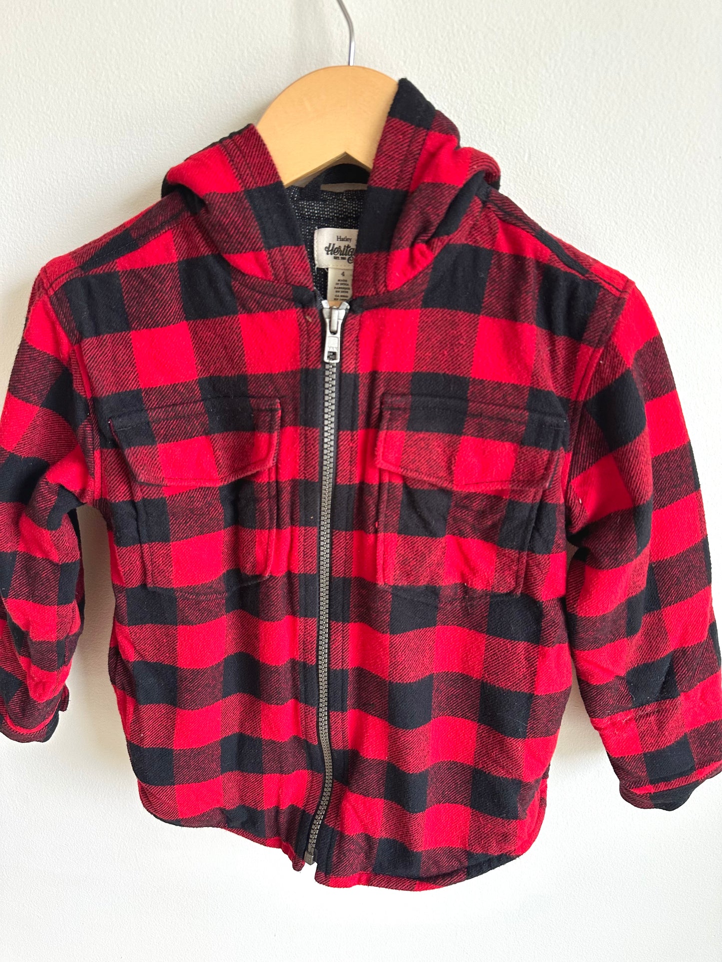 Hatley Red Plaid Coat / 4T