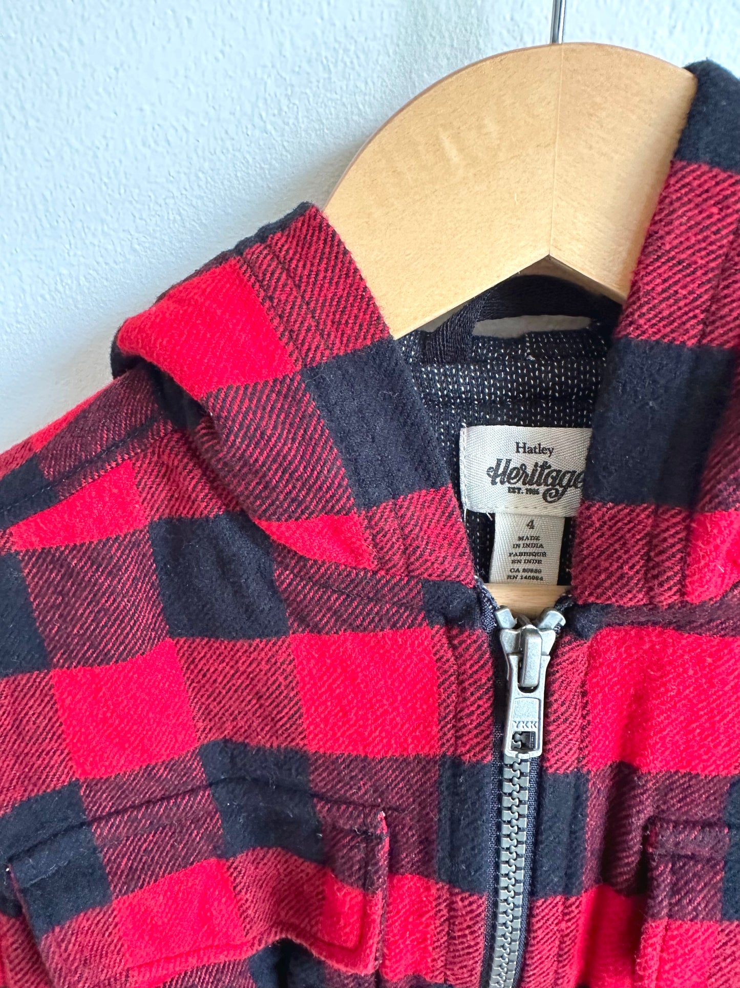 Hatley Red Plaid Coat / 4T