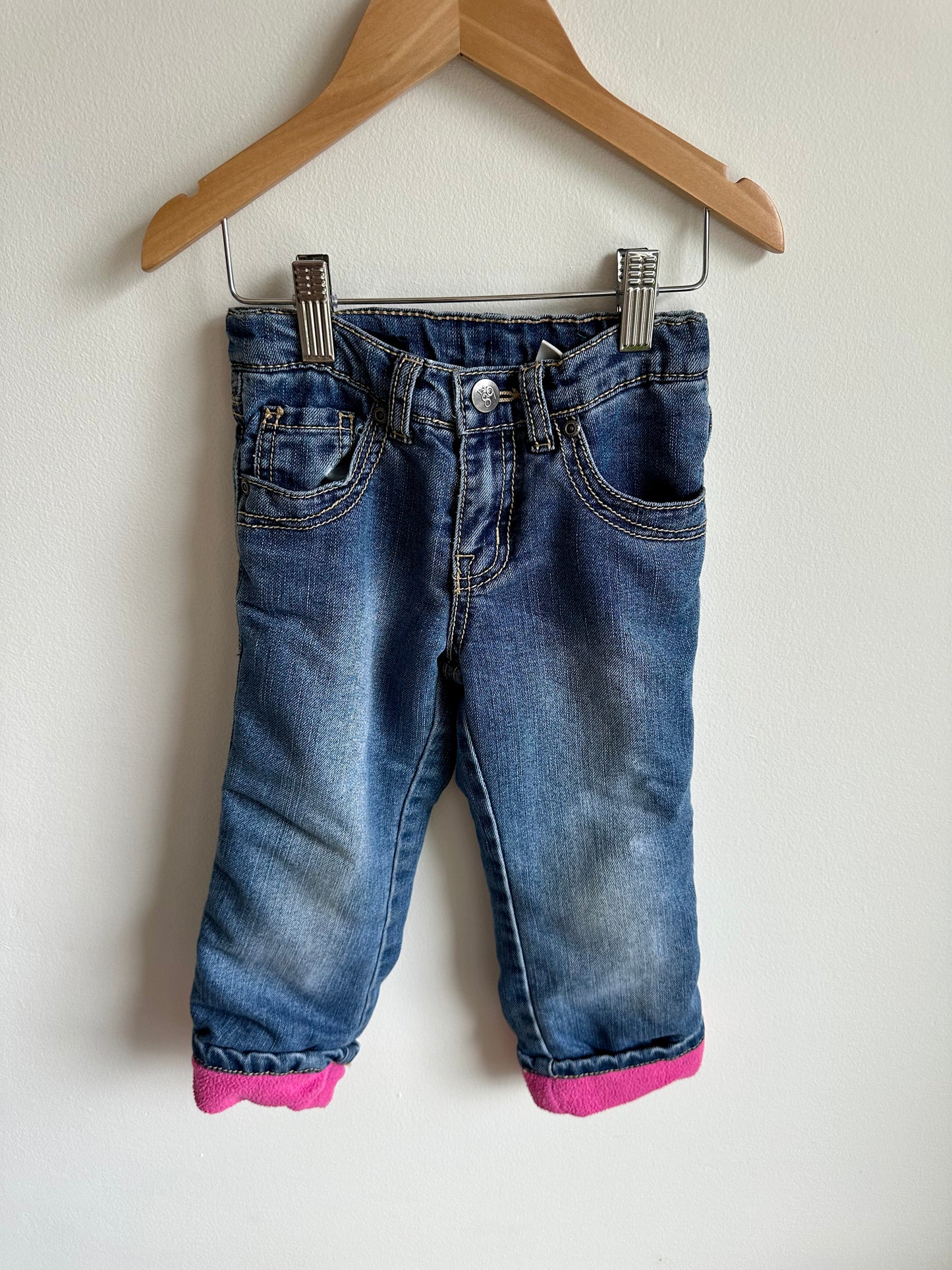 Pink Fleece Lined Jeans / 4T