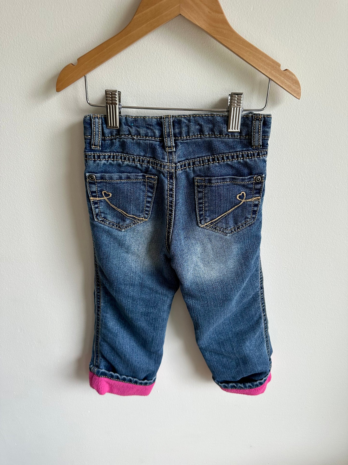 Pink Fleece Lined Jeans / 4T