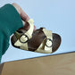 Butter Yellow Strap Sandals / Size 5 Toddler?