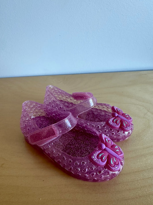 Pink Jelly Butterfly Shoes / Size 6 Toddler