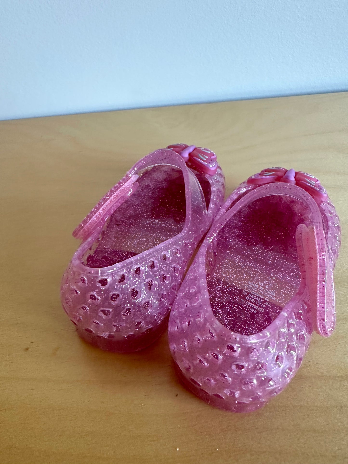 Pink Jelly Butterfly Shoes / Size 6 Toddler