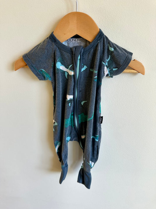 Whale Short Sleeve Sleeper / 0-3m?