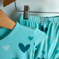 Kyte Bamboo Teal Heart PJ Set / 2T