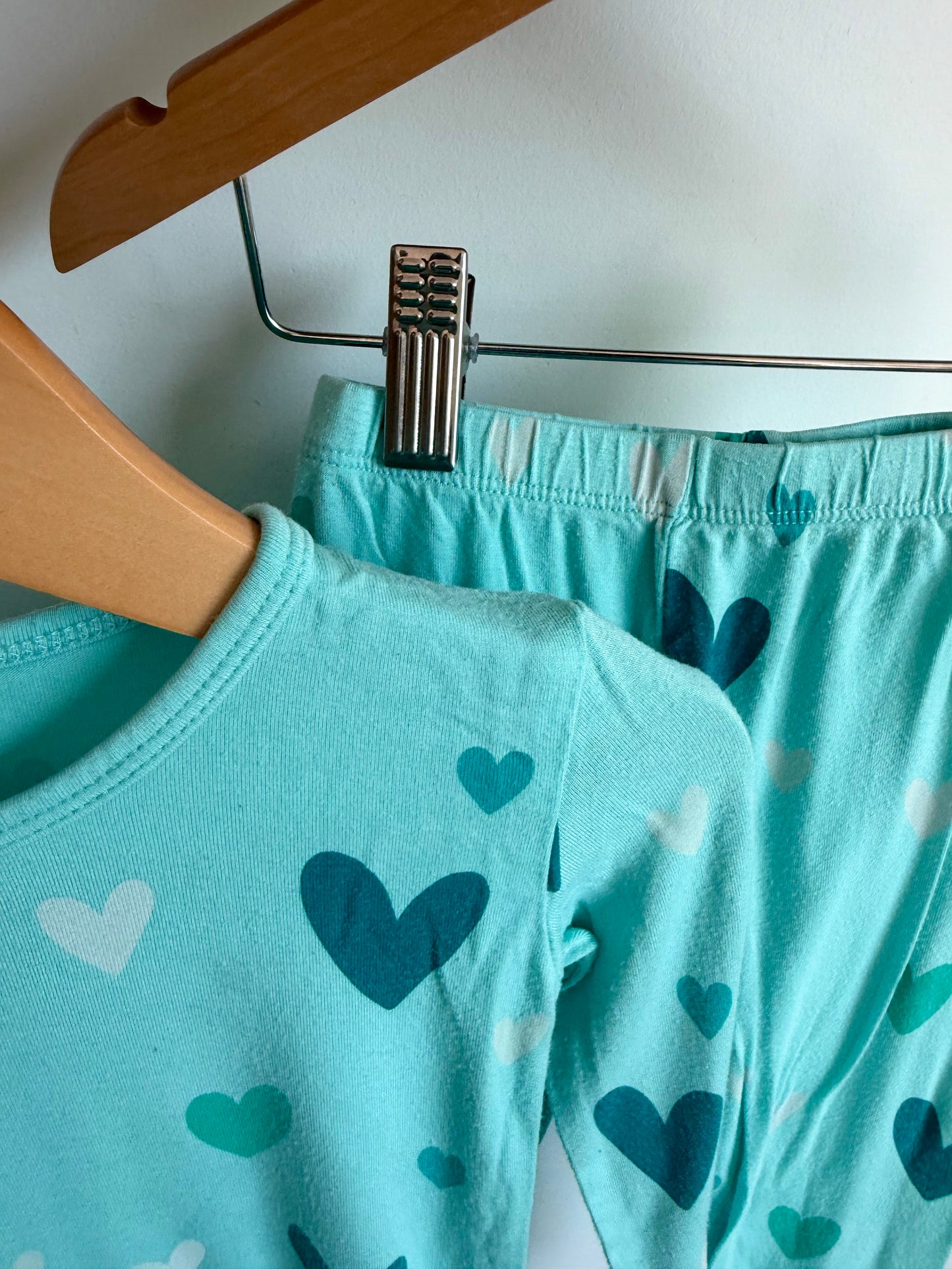 Kyte Bamboo Teal Heart PJ Set / 2T