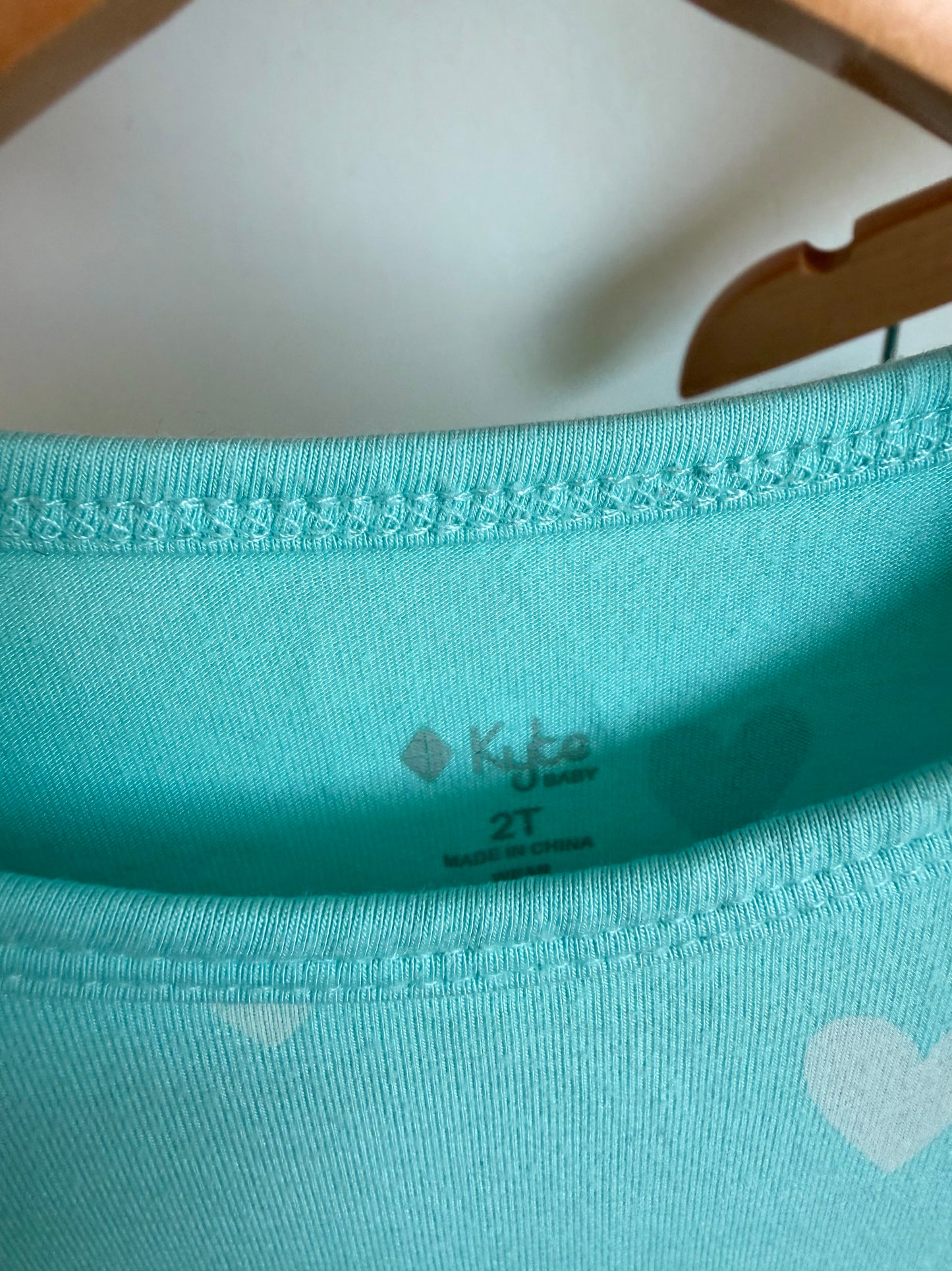 Kyte Bamboo Teal Heart PJ Set / 2T