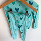 Kyte Bamboo Teal Heart PJ Set / 2T
