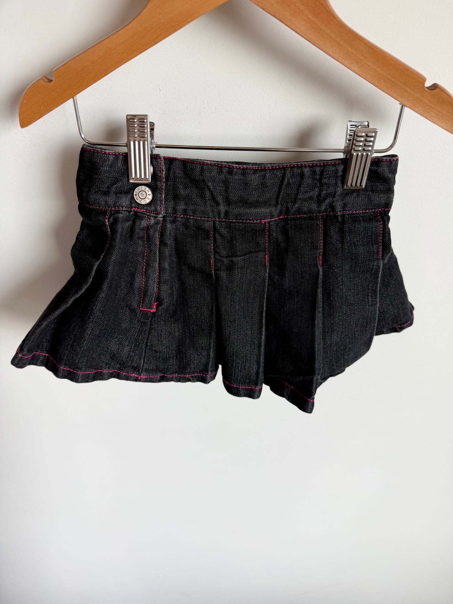 Dark Denim Skirt with Pink Trim / 2T