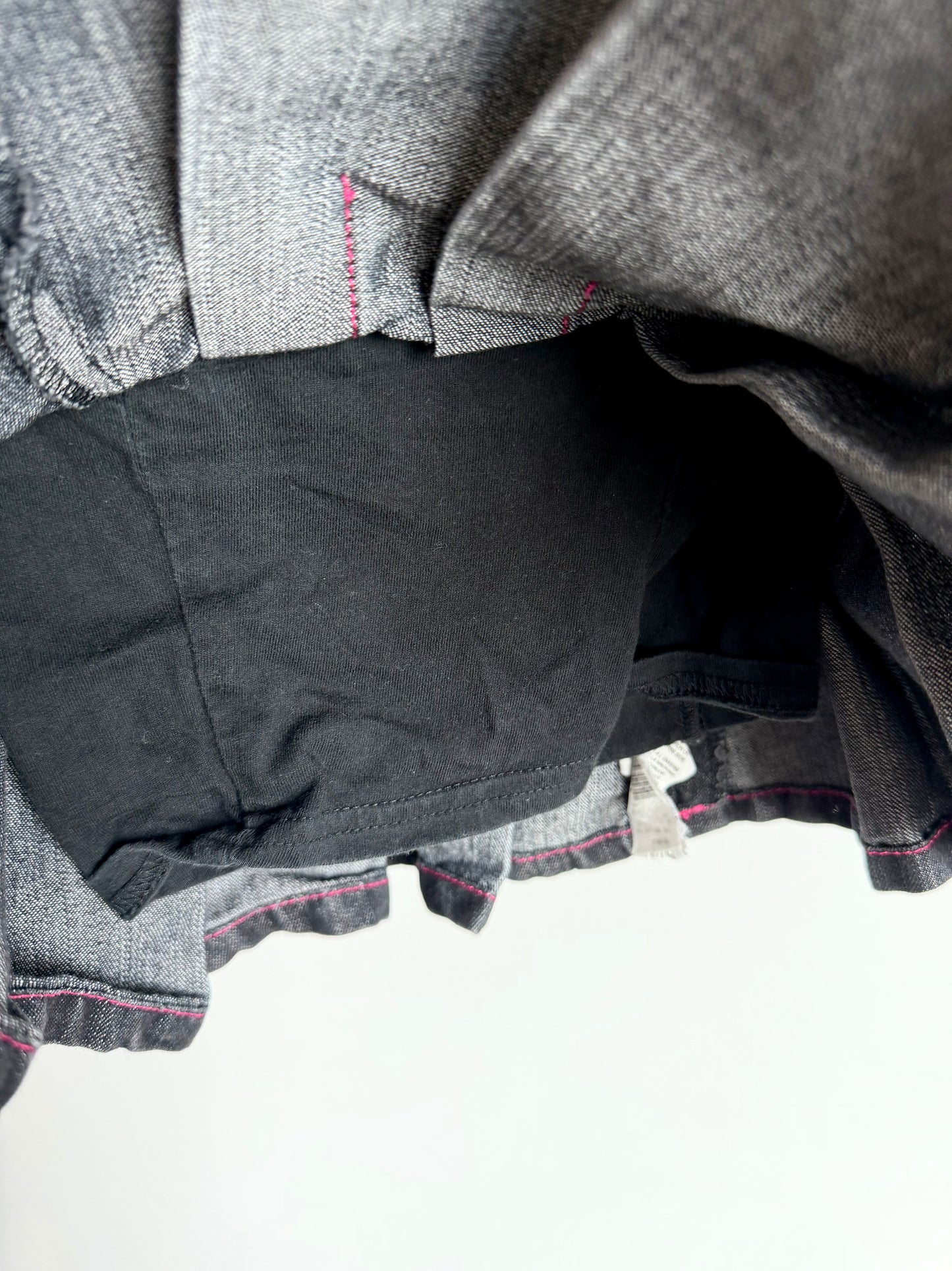 Dark Denim Skirt with Pink Trim / 2T