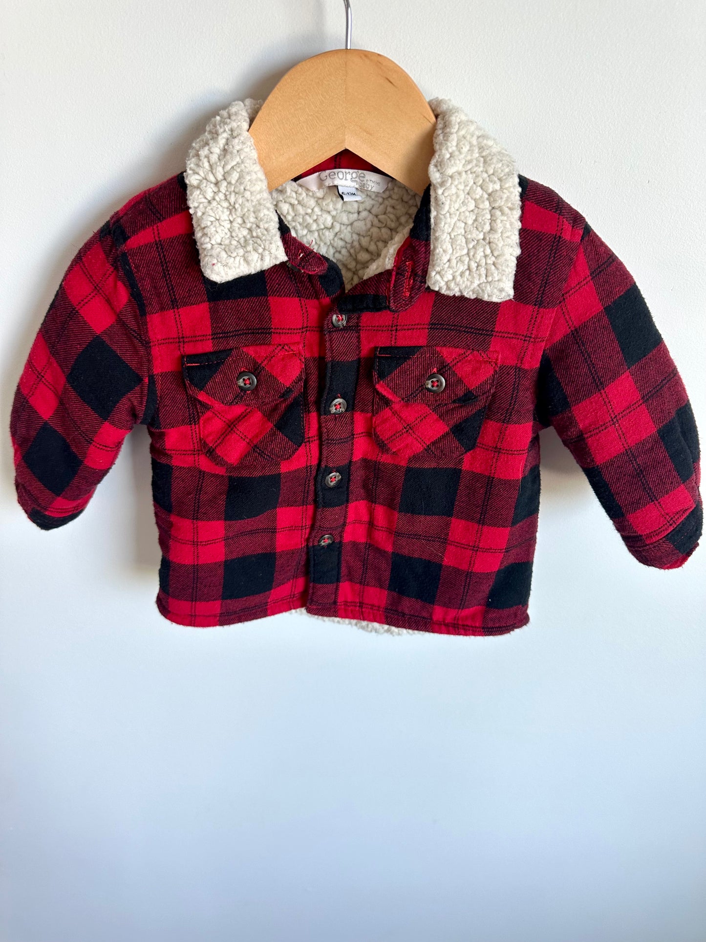 Red Checkered Shacket / 6-12m