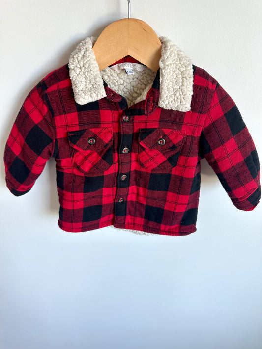 Red Checkered Shacket / 6-12m