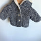 Fleece Lined Button Bear Hood Sweater / 0-3m