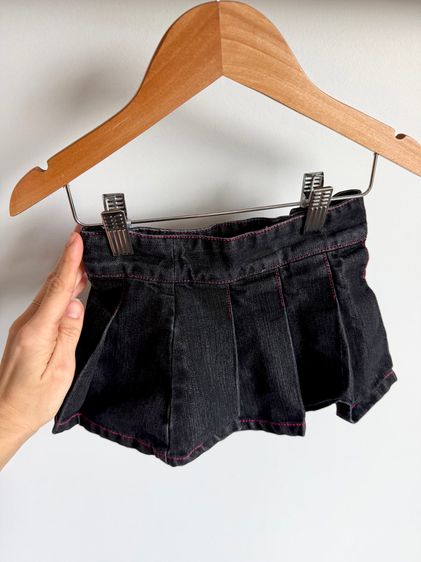 Dark Denim Skirt with Pink Trim / 2T