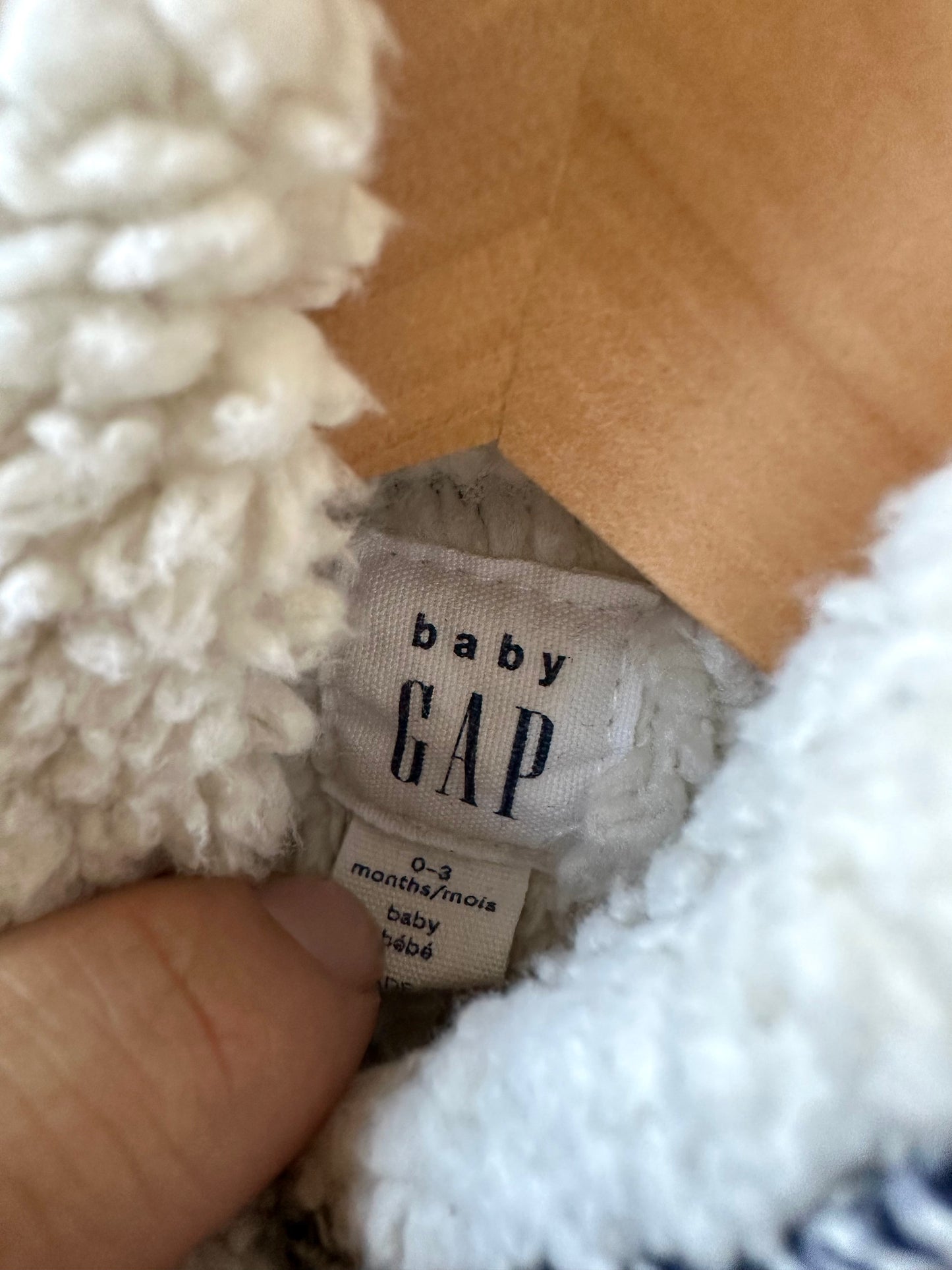 Fleece Lined Button Bear Hood Sweater / 0-3m