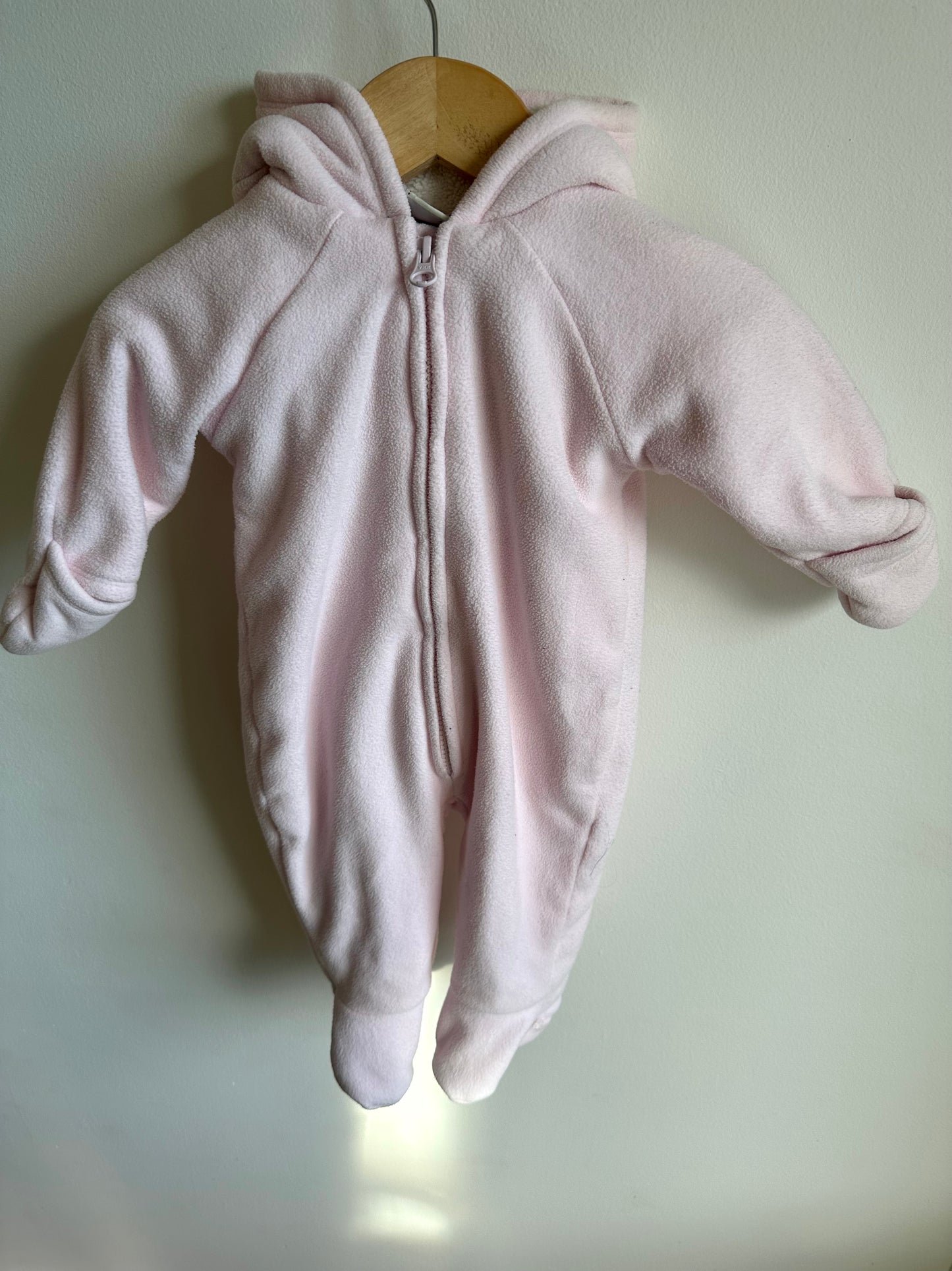 Bear Pink Bunting Suit / 3-6m