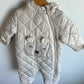 Cream Bear Bunting Suit / 6-9m