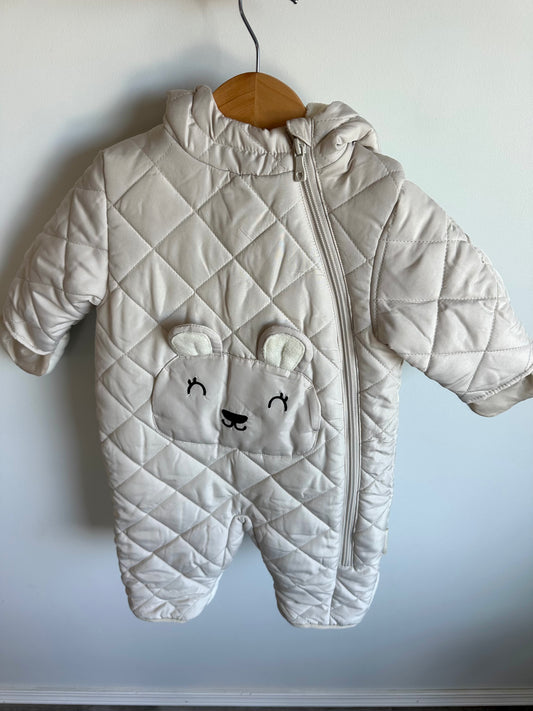 Cream Bear Bunting Suit / 6-9m