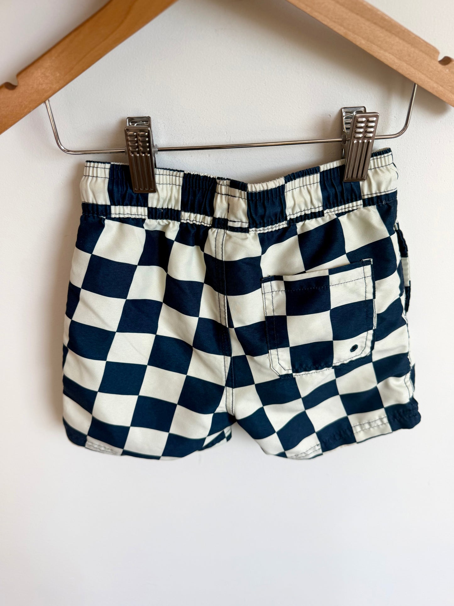 Miles Blue Checkered Shorts / 3T