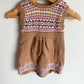 Nordic Pattern Tan Dress / 12-18m