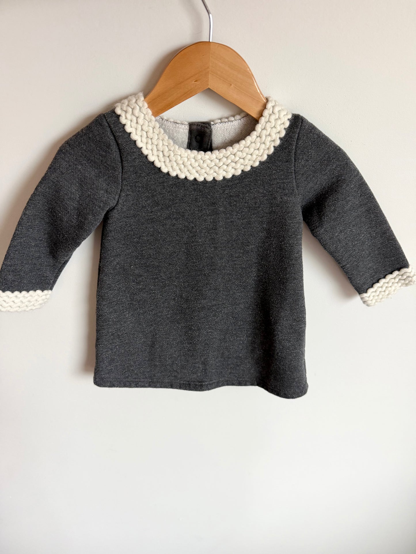 Grey Dress with Trim Detail / 12-18m