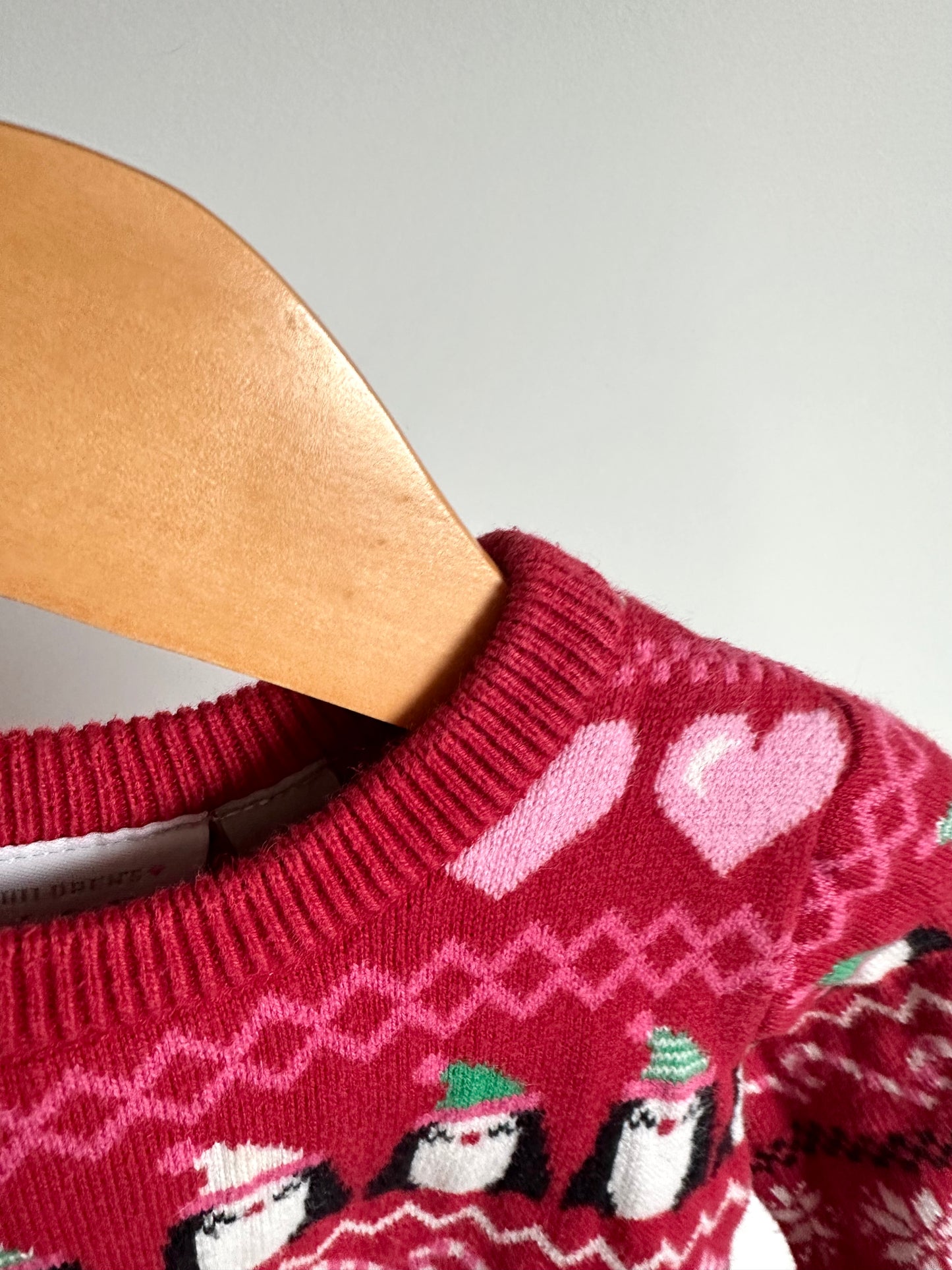 Christmas Penguin Sweater Dress / 18-24m