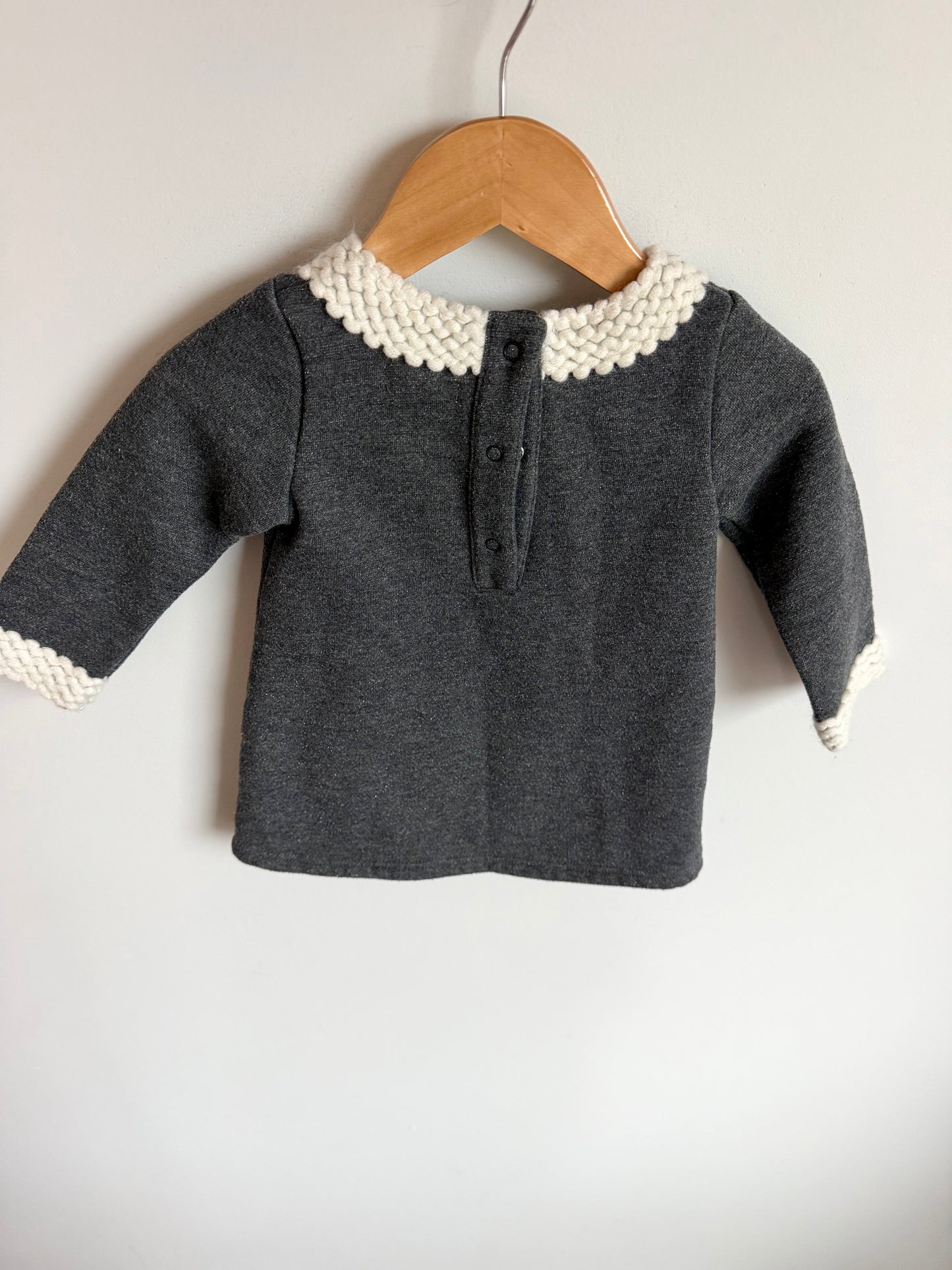 Grey Dress with Trim Detail / 12-18m