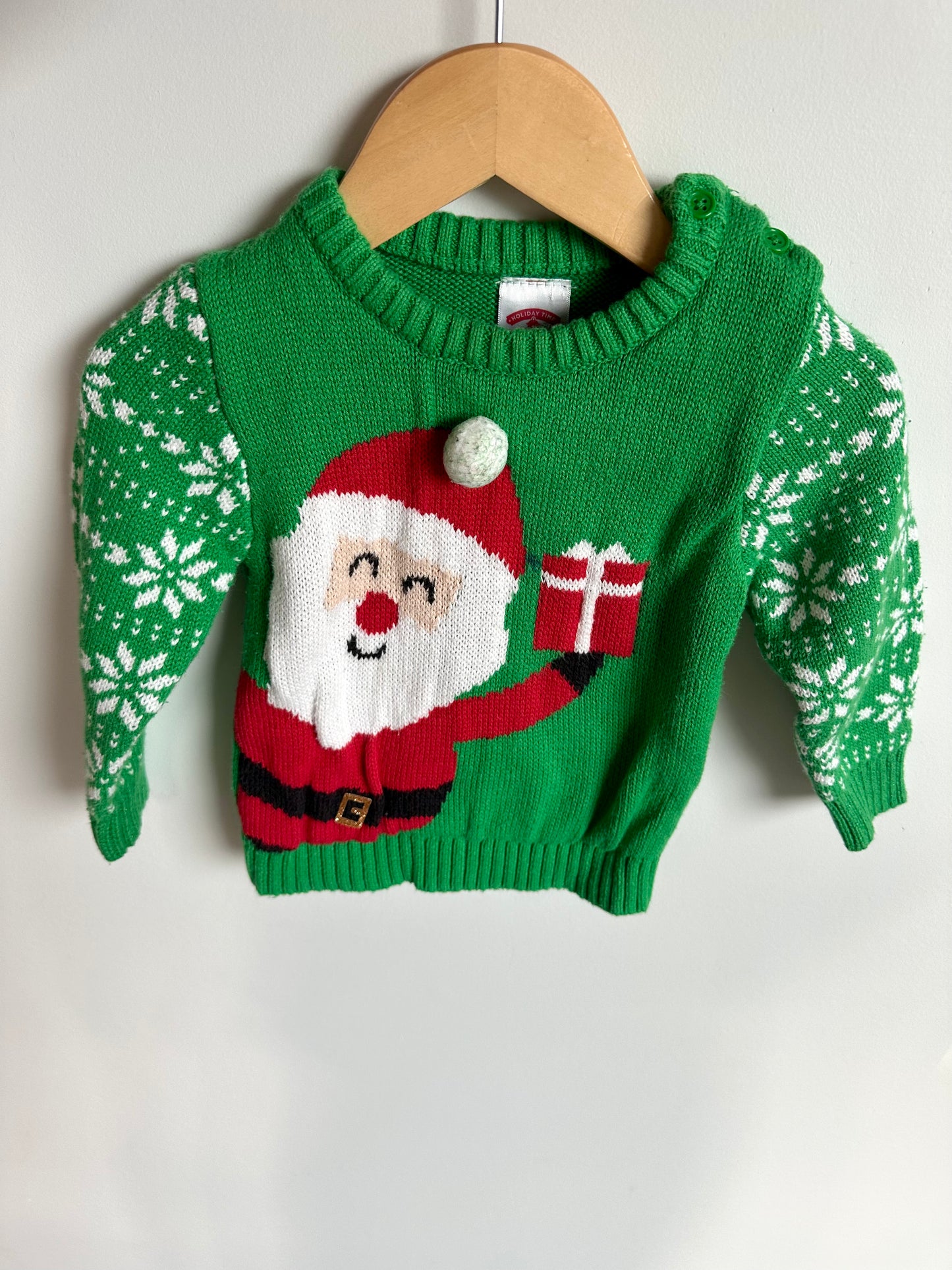 Santa Green Sweater / 18m