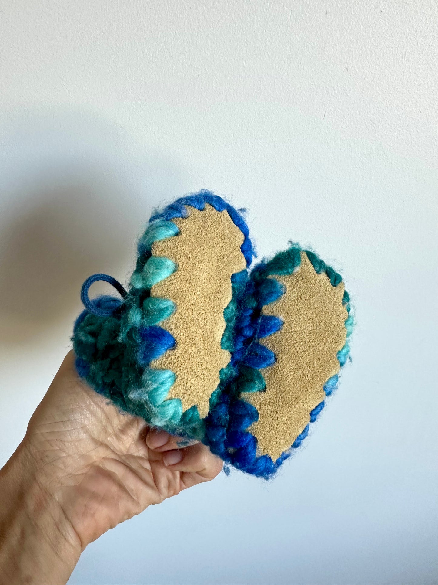Blue Knit Slippers / 3-12m?