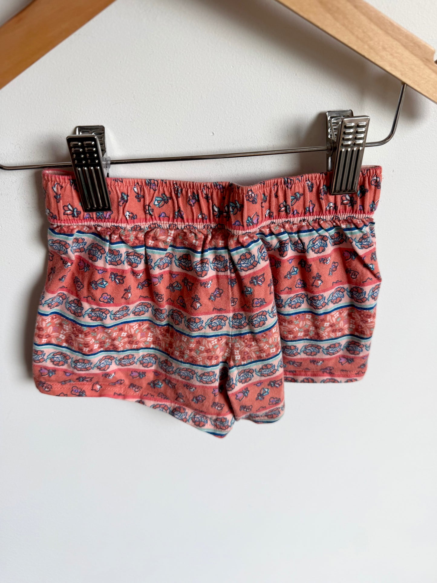 Orange Floral Pattern Shorts / 2T