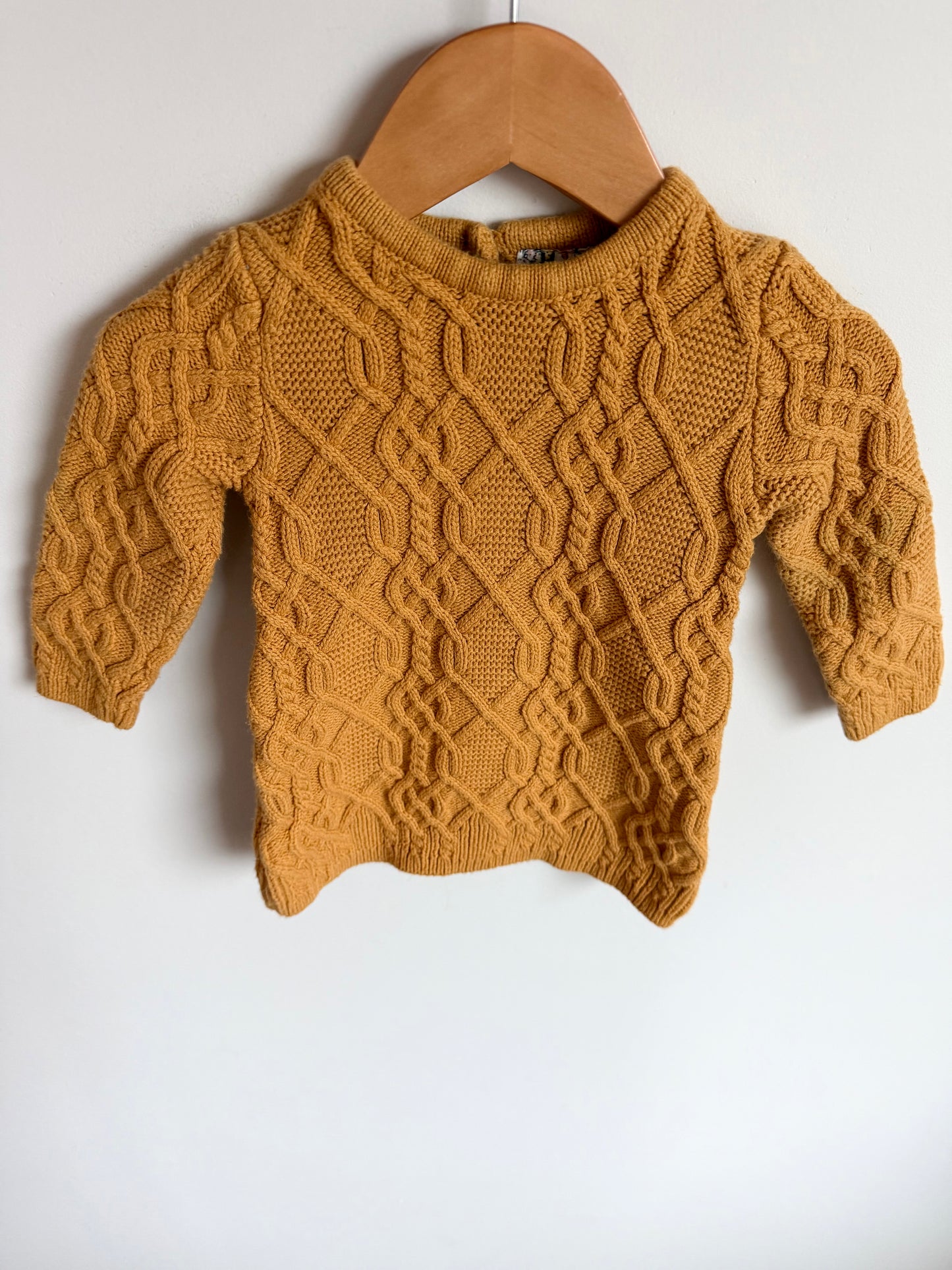Mustard Cable Knit Sweater Dress / 12m