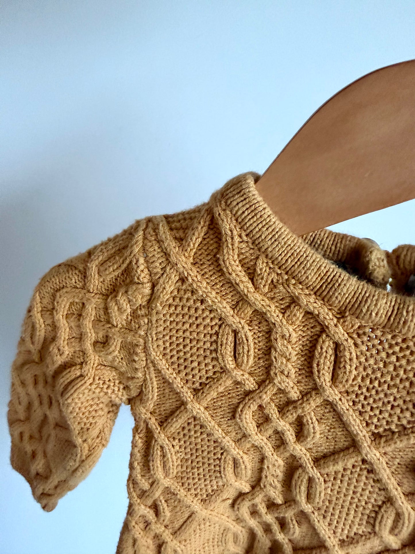 Mustard Cable Knit Sweater Dress / 12m