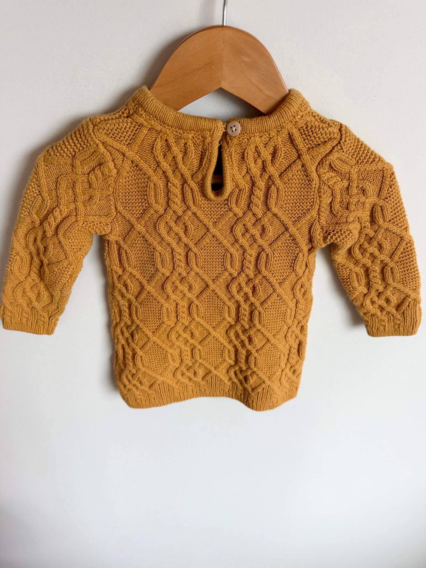 Mustard Cable Knit Sweater Dress / 12m