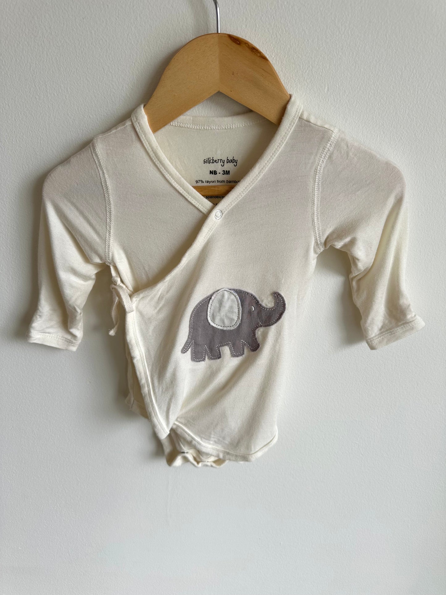 Bamboo Elephant Wrap Bodysuit / 0-3m