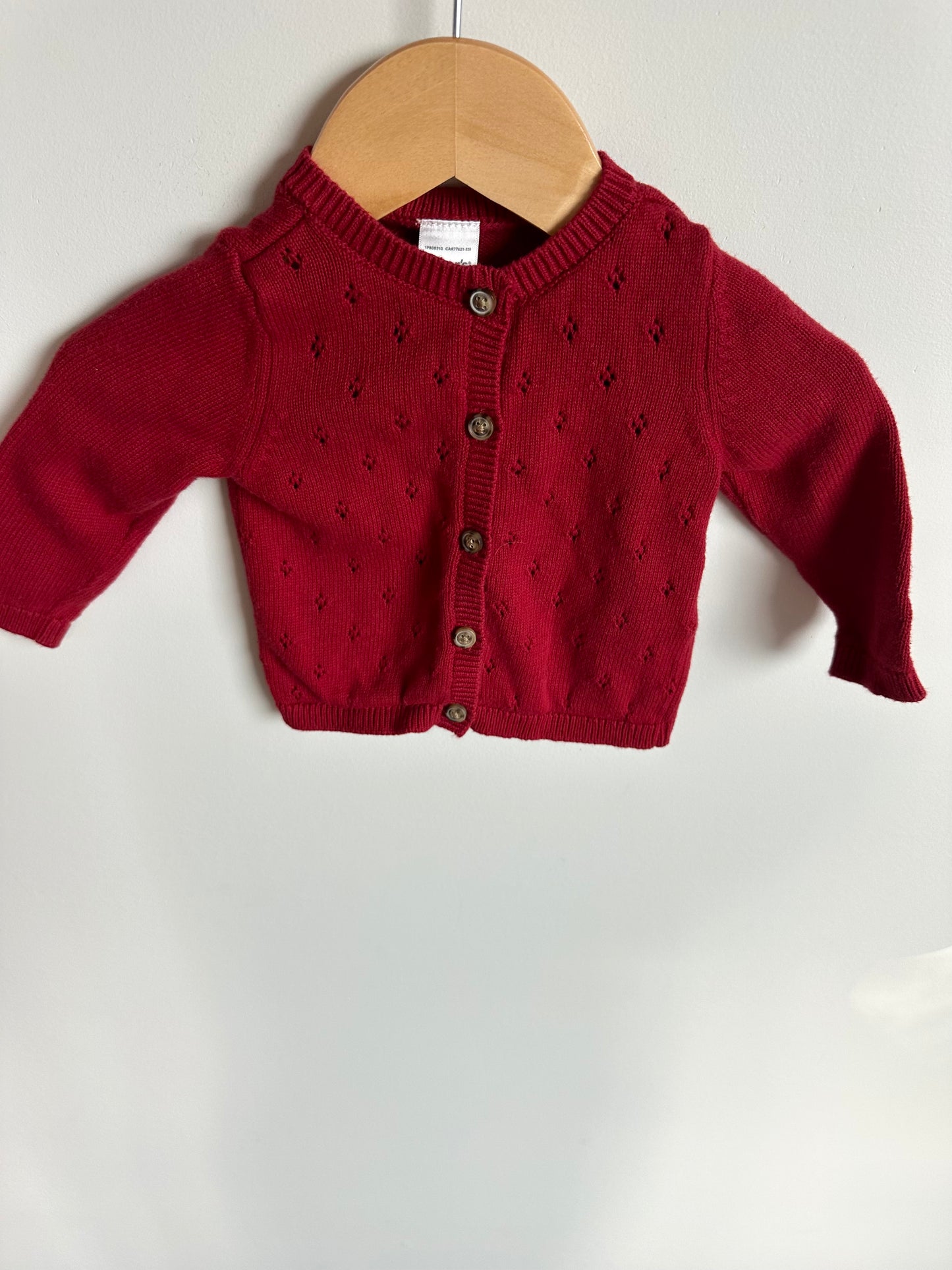 Red Eylet Cardigan / 3m