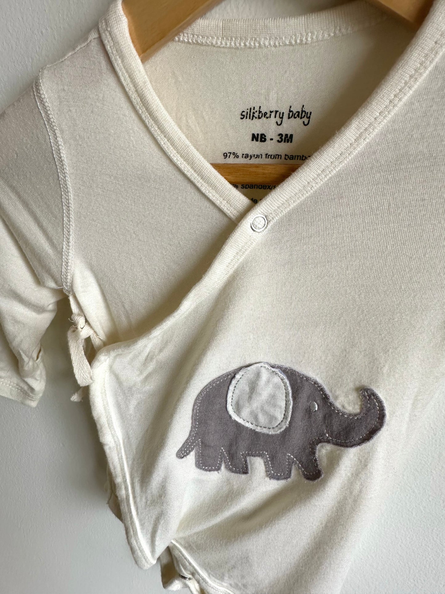 Bamboo Elephant Wrap Bodysuit / 0-3m