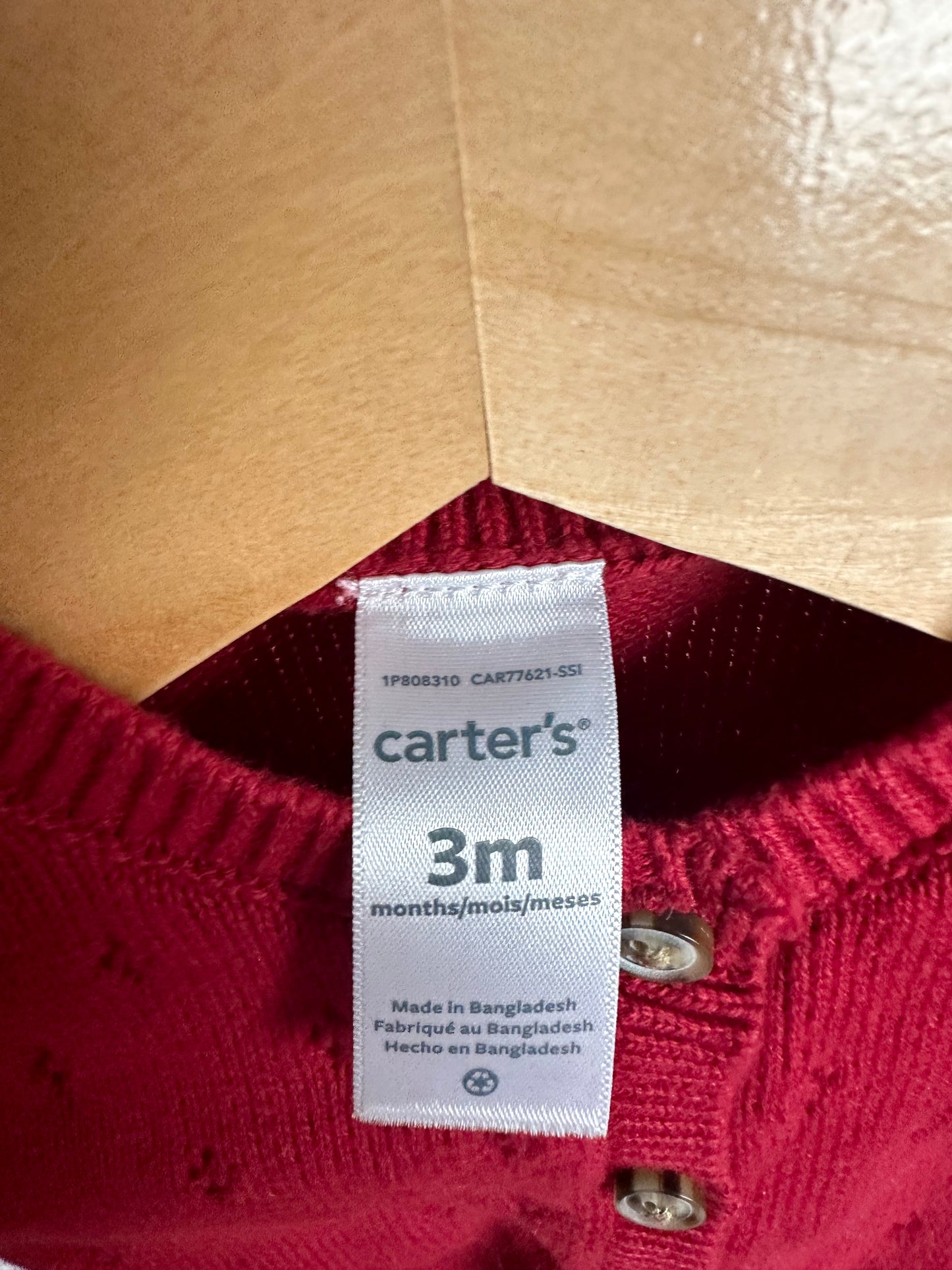 Red Eylet Cardigan / 3m