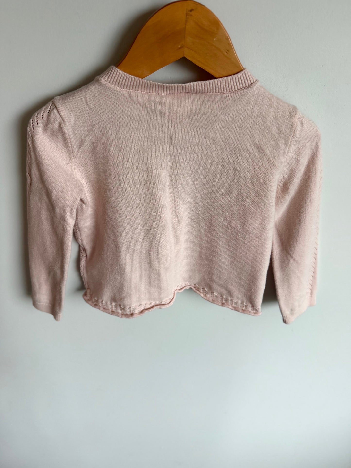 Pink Eyelet Cardigan / 24m