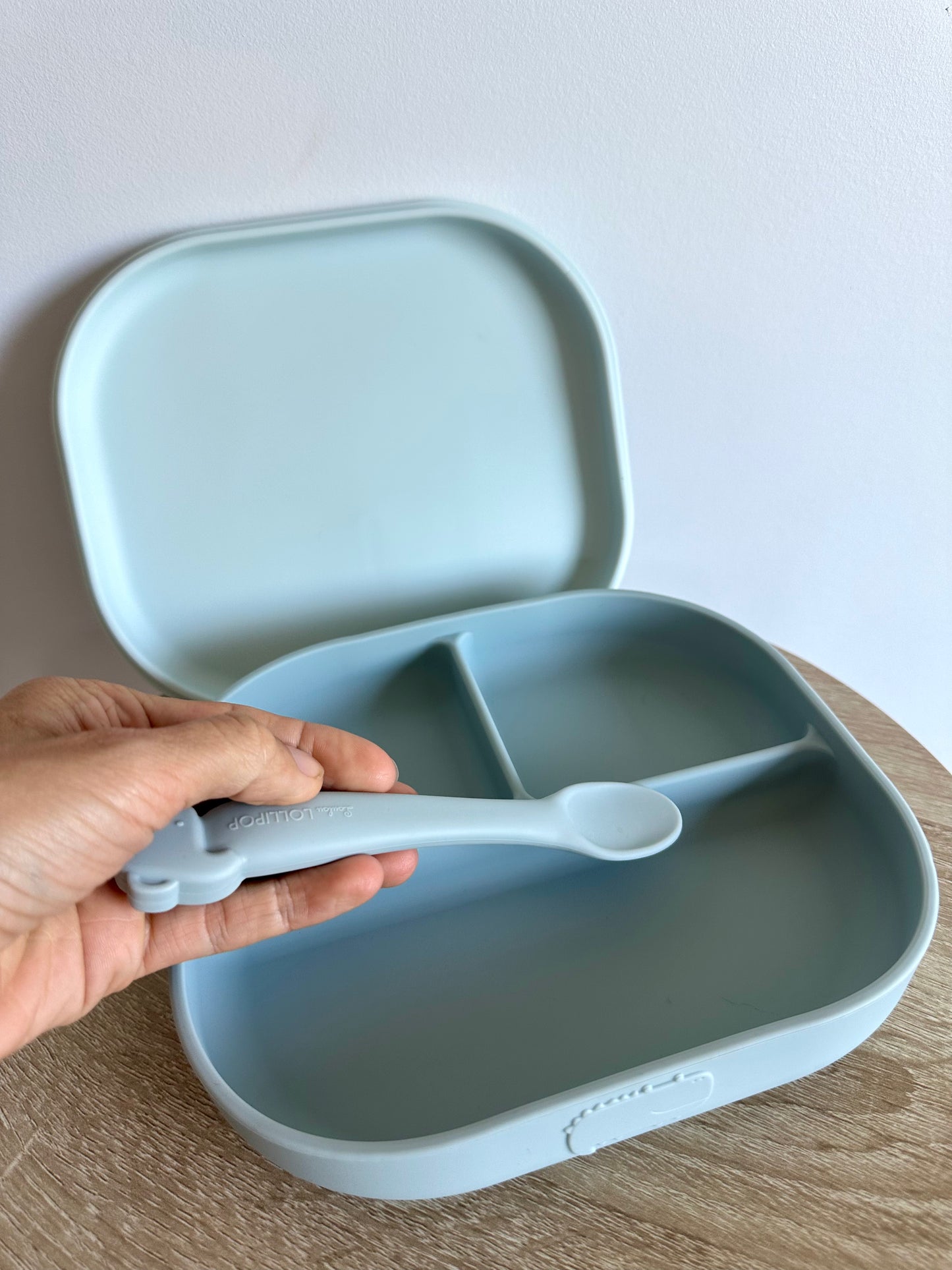 LouLou Lollipop Silicone Plate with Lid and Spoon (No Shipping)
