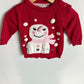 Red Christmas Snowman Sweater / 3-6m